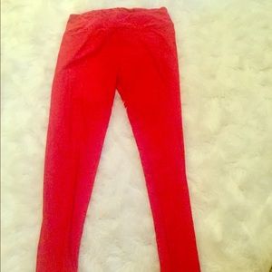 Red leggings